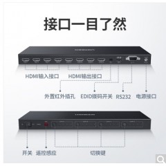 绿联 HDMI2.0矩阵四进四出切换器分配器 4K高清视频切屏器笔记本电脑机顶盒接电视投影仪CM289 70436