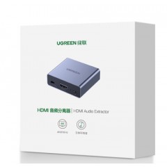 绿联 HDMI音频分离器线 4K高清视频5.1光纤3.5mm音频转换器笔记本机顶盒PS4连接电视音响 60649