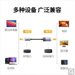 绿联 DP115 DP公转HDMI公单向转接线 8k/60HZ 圆线 棉网编织款 80396