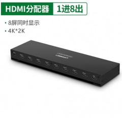 绿联 HDMI分配器1.4版1进8出4K@30HZ  40203